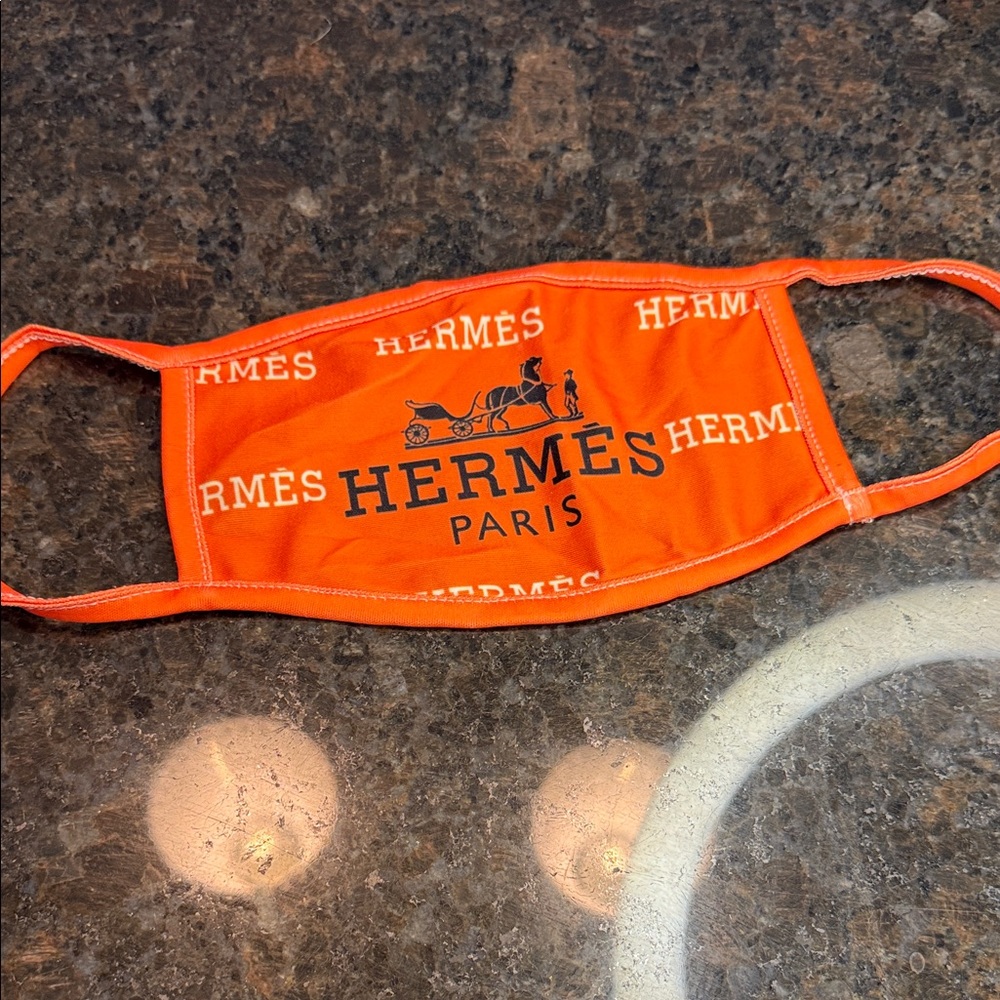 Hermès Orange and Cream Face Mask